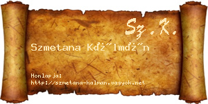 Szmetana Kálmán névjegykártya